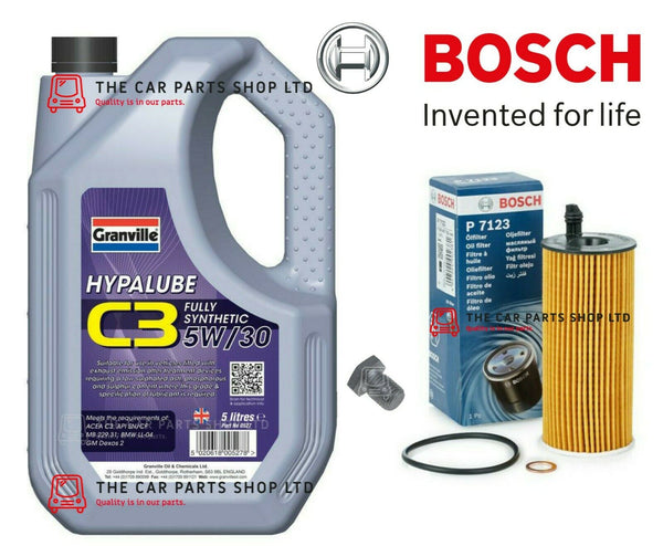 FOR BMW 2 COUPE 218D 2014> BOSCH SERVICE KIT BOSCH FILTER AND 5L GRANVILLE OIL