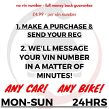 VIN FINDER VIN IDENTIFIER SEND YOUR REG TO FIND YOUR VIN CHASSIS IN MINUTES