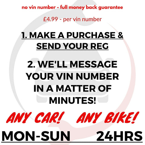VIN FINDER VIN IDENTIFIER SEND YOUR REG TO FIND YOUR VIN CHASSIS IN MINUTES