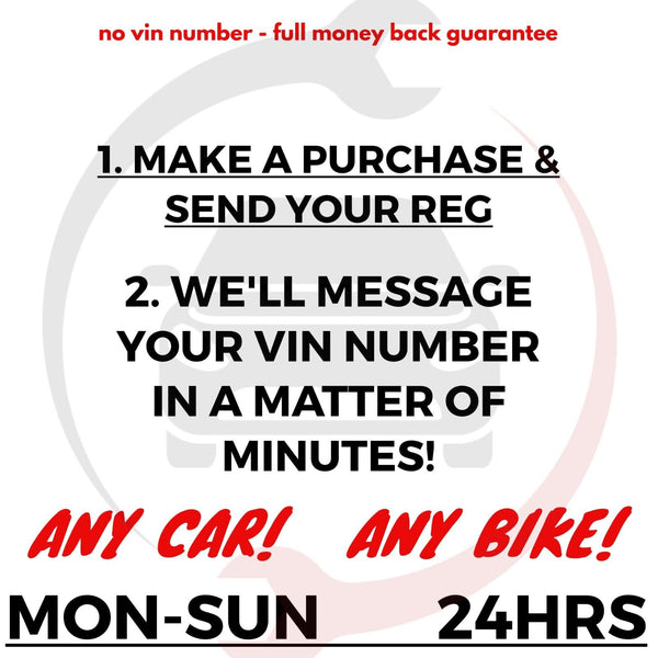VIN FINDER CHASSIS NUMBER FINDER - PLEASE MESSAGE WITH YOUR REG BEFORE ORDERING