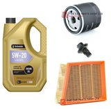 FOR FORD FIESTA 1.1 Ti-VCT 17-20 SERVICE KIT 5L OIL + AIR AND OIL FILTER & PLUG
