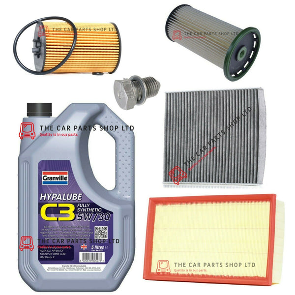 TO FIT AUDI A3 2.0 TDI SPORTSBACK 2012> FULL SERVICE KIT + FILTERS + SUMP PLUG