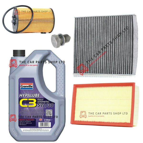 TO FIT AUDI A3 2.0 TDI SPORTSBACK 2012> SERVICE KIT 5L GRANVILLE & AIR OIL CABIN