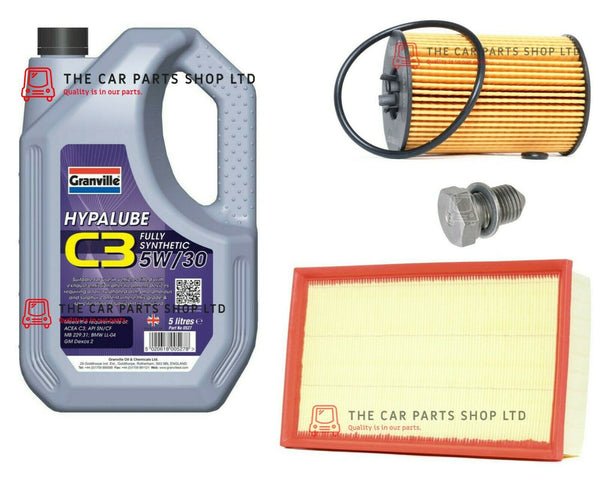 TO FIT AUDI A3 2.0 TDI SPORTSBACK 2012> SERVICE KIT 5L OIL & AIR OIL FILTER PLUG
