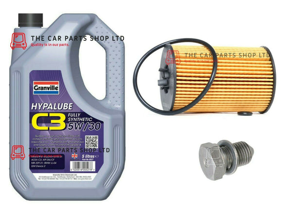 TO FIT AUDI A3 2.0 TDI SPORTSBACK 2012> SERVICE KIT 5L GRANVILLE & OIL FILTER
