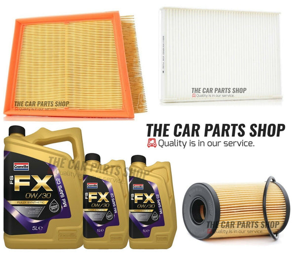 FOR JAGUAR E-PACE 2.0 X540 2017> SERVICE KIT 7L 0W30 OIL + AIR OIL CABIN FILTER