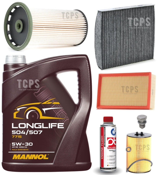 FOR VW GOLF MK7 1.6 TDI FULL SERVICE KIT OIL 5L OIL + ALL FILTERS + FLUSH + PLUG