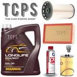 FITS VW GOLF MK7 1.6 TDI SERVICE KIT OIL 5L 5W30 OIL + FLUSH + FUEL AIR & OIL