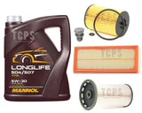 SERVICE KIT FOR VW SCIROCCO 2.0 TDI MK3 2013-17 5L OIL & FUEL OIL AIR FILTER NEW