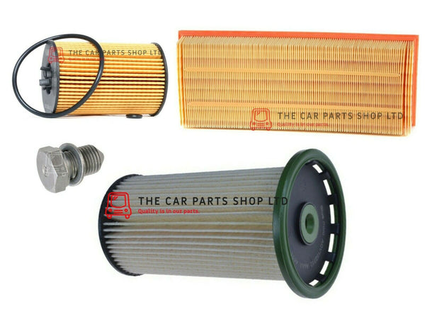 SERVICE FILTERS KIT FOR VW SCIROCCO 2.0 TDI MK3 2013-2017 FUEL AIR OIL AND PLUG