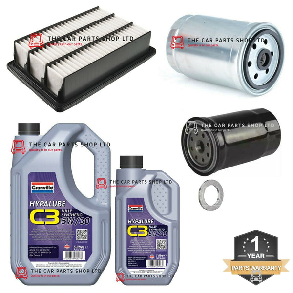 FOR HYUNDAI SANTA FE 2.2 MK2 05-13 SERVICE KIT 6L OIL + FUEL OIL & AIR FILT