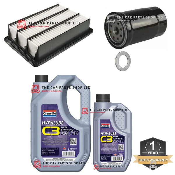 FOR HYUNDAI SANTA FE 2.2 MK2 05-13 SERVICE KIT 6L GRANVILLE + OIL AIR FILTER