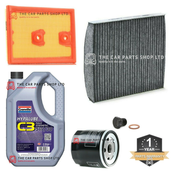 FOR SEAT LEON 1.2 TSI MK3 2012> SERVICE KIT 5L GRANVILLE + OIL AIR CABIN & PLUG