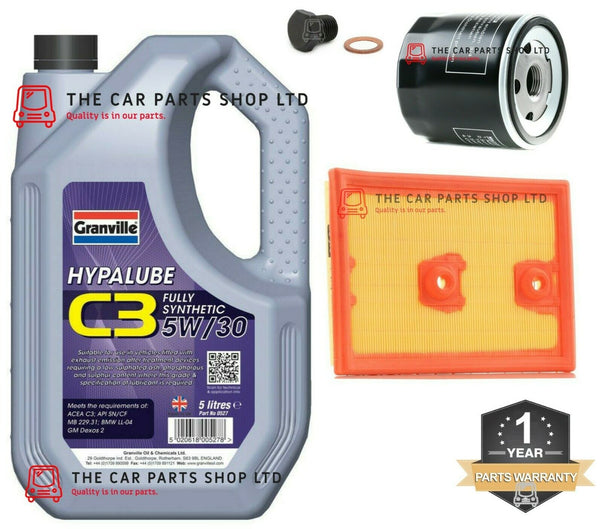 FOR SEAT LEON 1.2 TSI MK3 2012> SERVICE KIT 5L GRANVILLE & AIR OIL FILTER PLUG