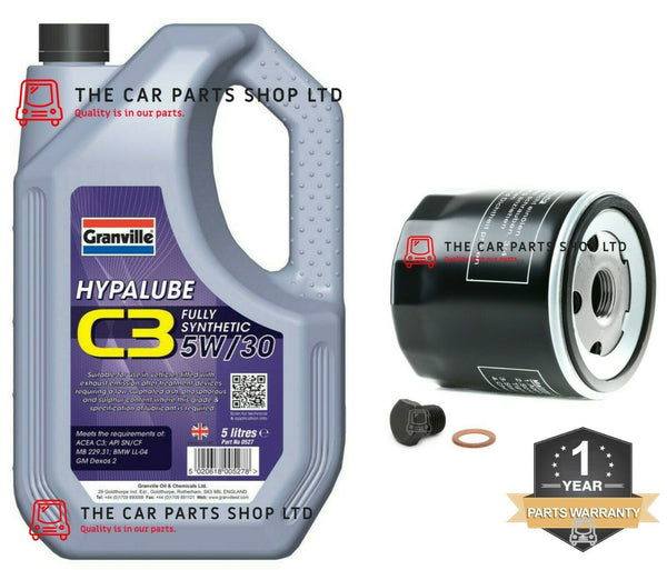 FOR SEAT LEON 1.2 TSI MK3 2012> SERVICE KIT 5L HYPALUBE 5W30 + FILTER + PLUG NEW