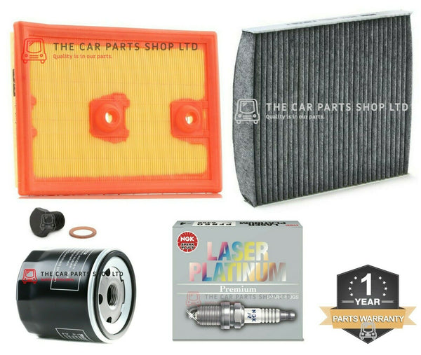 FOR SEAT LEON 1.2 TSI MK3 2012> FULL SERVICE FILTERS KIT NGK PLUGS & SUMP PLUG