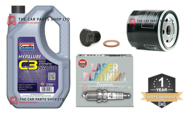 FOR SEAT LEON SPORT COUPE 1.4 TSI 12-18 SERVICE KIT 5L 5W30 + FILTER + NGK PLUGS