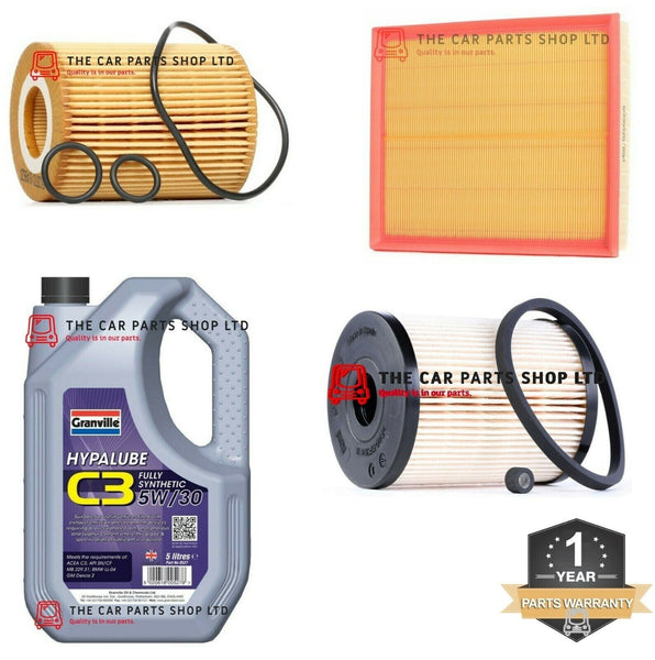 FOR VAUXHALL ASTRA H 1.7 SRI 04-11 SERVICE KIT 5L GRANVILLE & FUEL AIR OIL FILT