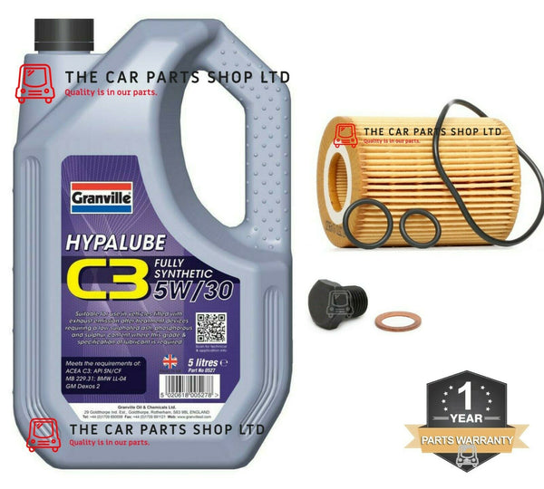 FOR VAUXHALL ASTRA H 1.7 SRI 04-11 SERVICE KIT 5L 5W30 & OIL FILTER + SUMP PLUG