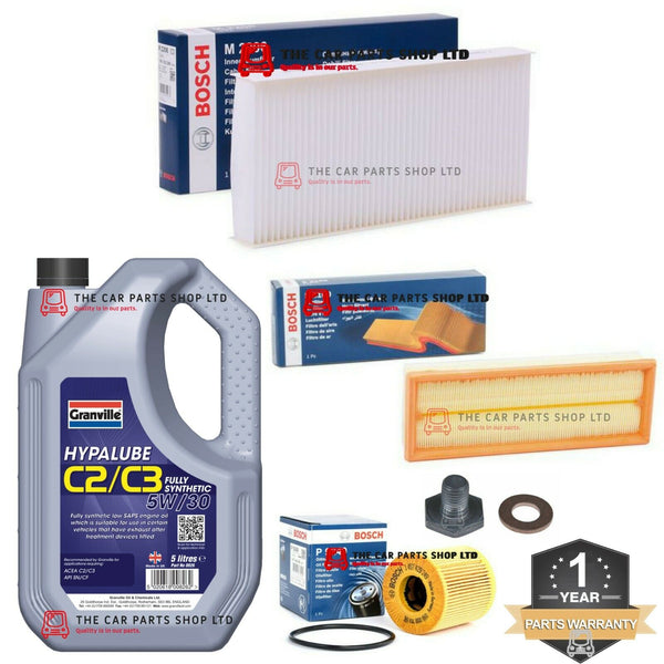 FITS PEUGEOT EXPERT 2.0 HDI MK2 2015> BOSCH SERVICE KIT 5L OIL & AIR OIL CABIN