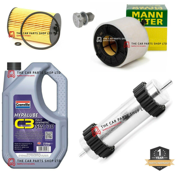 FITS AUDI A4 2.0 TDI MK5 2015> SERVICE KIT FUEL OIL AIR FILTER GRANVILLE OIL 5L