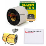 FITS AUDI A4 2.0 TDI MK5 2015> REPLACEMENT FILTER KIT POLLEN AIR AND OIL NEW