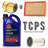 FITS VW GOLF MK7 GTD 2.0 DIESEL 12-16 SERVICE KIT 5L MILLERS OIL AIR OIL FUEL
