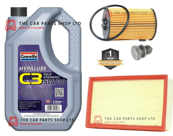 FITS VW GOLF MK7 GTD 2.0 DIESEL 12-16 SERVICE KIT GRANVILLE OIL + AIR OIL PLUG