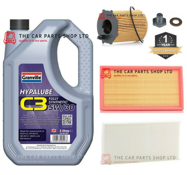 SERVICE KIT FOR PEUGEOT EXPERT MPV 1.6 HDI 2006> 5L AND POLLEN AIR OIL PLUG NEW