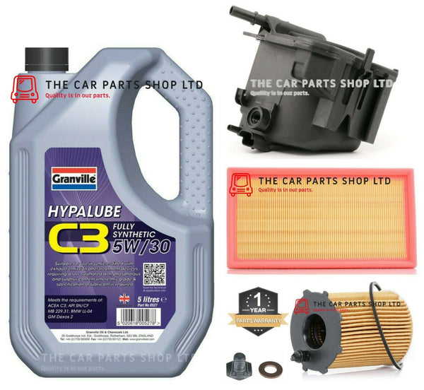 SERVICE KIT FOR PEUGEOT EXPERT MPV 1.6 HDI 2006> 5W30 OIL + FUEL OIL & AIR NEW