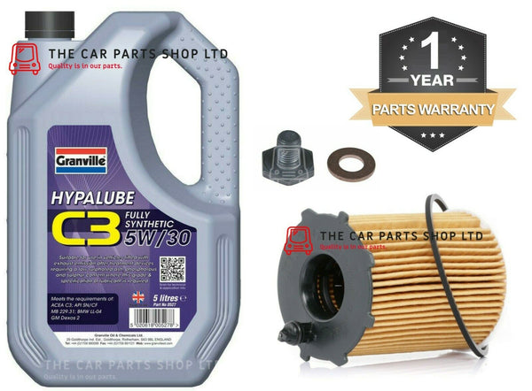 SERVICE KIT FOR PEUGEOT EXPERT MPV 1.6 HDI 2006> 5W30 ENGINE OIL & FILTER + PLUG