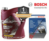 FOR AUDI Q3 2.0 TDI MK1 11-18 BOSCH SERVICE KIT 5 LITRES OIL + BOSCH FILTER KIT