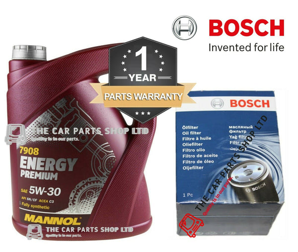 FOR AUDI Q3 2.0 TDI MK1 11-18 BOSCH SERVICE KIT 5 LITRES OIL + BOSCH FILTER KIT