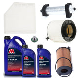FOR AUDI A5 3.0 TDI COUPE 07-11 FULL SERVICE KIT 7L ENGINE OIL + FILTERS + PLUG