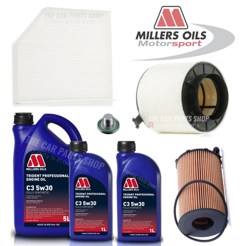 FOR AUDI A5 3.0 TDI COUPE 07-11 SERVICE KIT 7L ENGINE OIL & AIR OIL CABIN + PLUG