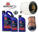 FOR AUDI A5 3.0 TDI COUPE 07-11 SERVICE KIT 7L MILLERS 5W-30 AIR OIL FILTER PLUG