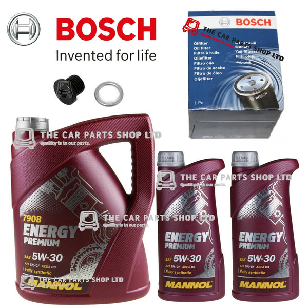 FITS AUDI A5 3.0 TDI COUPE 07-11 BOSCH SERVICE KIT 7L 5W30 & BOSCH OIL FILTER OE