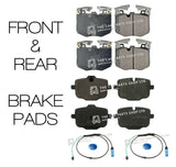 FOR BMW 530D G30 G31 2017-2020 FRONT & REAR BRAKE PADS & SENSORS INCLUDED