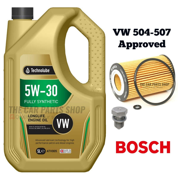 FOR VW GOLF MK6 1.6 S TDI (5K) BOSCH SERVICE KIT BOSCH OIL FILTER & 5L 507 OIL