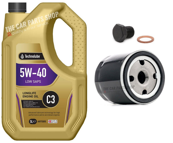 FOR ALFA ROMEO 1.9 JTD DIESEL MK1 SERVICE KIT 5L C3 5W40 & OIL FILTER + PLUG
