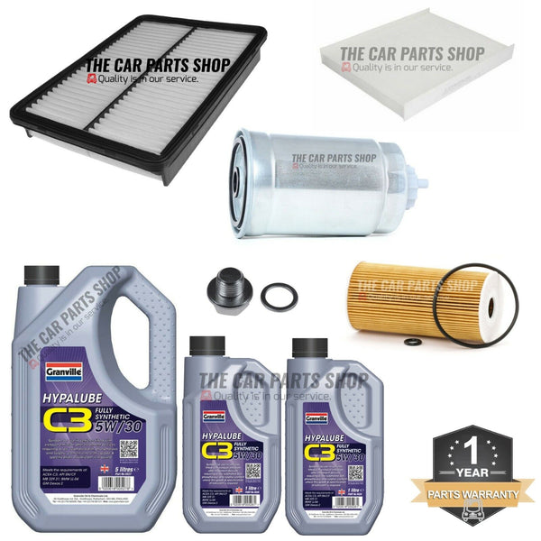 FOR HYUNDAI SANTA FE 2.2 CRDI 2005> FULL SERVICE KIT 7L OIL + FILTERS + PLUG NEW