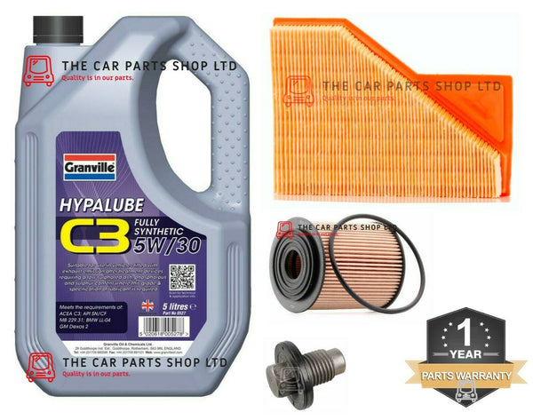 FOR MINI 1.6 ONE SEVEN R50 01-07 SERVICE KIT 5L 5W30 & OIL AIR FILTER + PLUG NEW