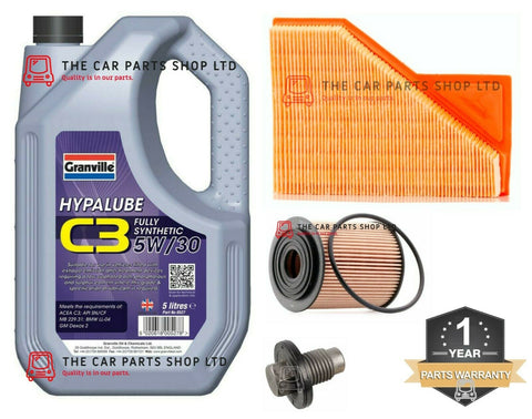 FOR MINI 1.6 ONE SEVEN R50 01-07 SERVICE KIT 5L 5W30 & OIL AIR FILTER + PLUG NEW