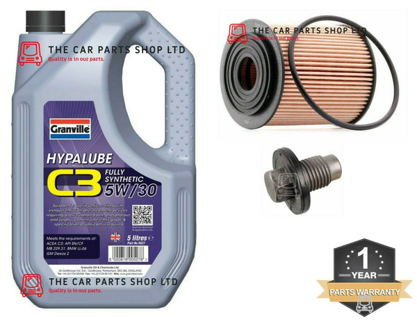 FOR MINI 1.6 ONE SEVEN R50 01-07 SERVICE KIT 5L 5W30 & OIL FILTER & SUMP PLUG