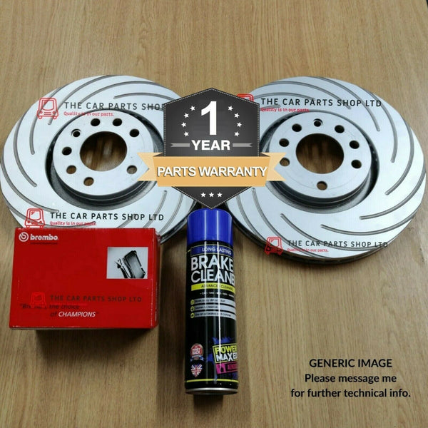 FOR SEAT LEON 1.9 TDI MK1 2005-2013 GROOVED REAR BRAKE DISCS AND BREMBO PADS