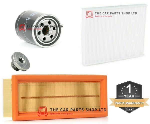 FOR FIAT 500 MK1 1.2 PETROL 2007> SERVICE FILTER KIT OIL AIR CABIN SUMP PLUG NEW