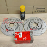 FOR AUDI A4 2.0 TDI 2008-2015 DRILLED GROOVED REAR DISCS + TRW PADS NEW