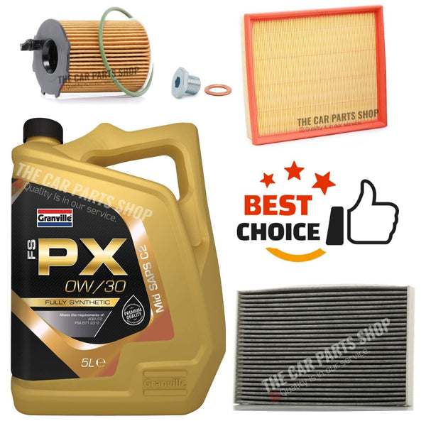 FOR VAUXHALL CROSSLAND X 1.6 TURBO D 2017> SERVICE KIT 5L OIL + OIL AIR CABIN