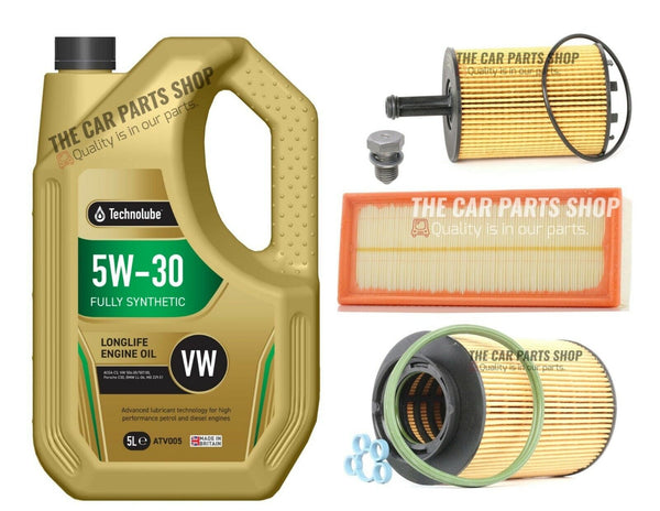 FOR SEAT ALTEA 5P1 2.0 DIESEL 2004> SERVICE KIT 5L OIL & AIR FUEL OIL FILTER SET