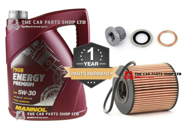 TO FIT PEUGEOT PARTNER COMBI ORIGIN 1360CC TU3JP SERVICE KIT 5L OIL & OIL FILTER